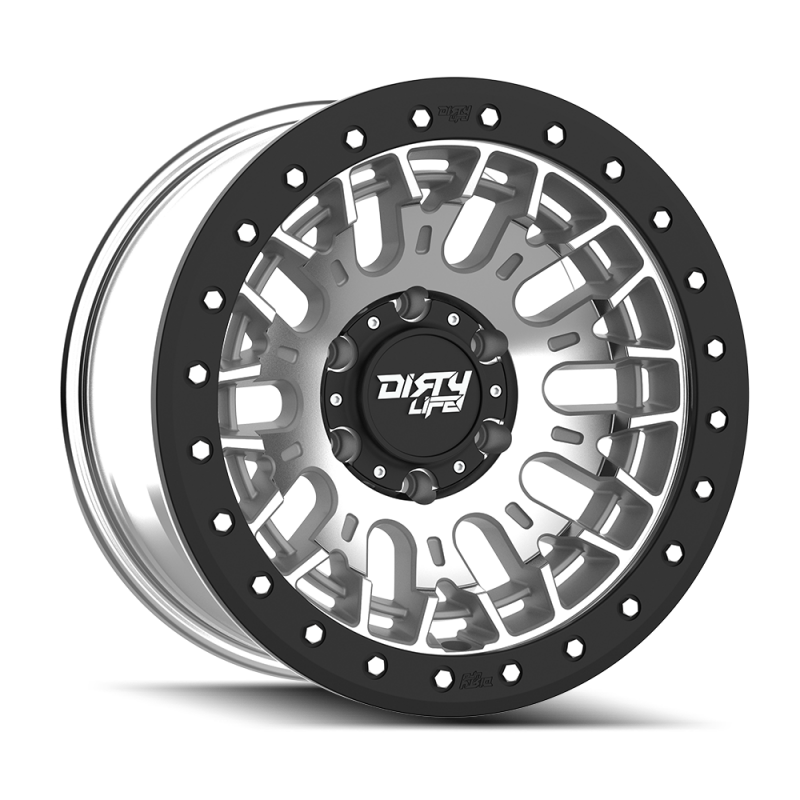 Dirty Life DT-3 17X9 6x139.7 -12 Offset - Machined Finish w/ Simulated Beadlock - Dirty Life - part 9317-7983M - TLNS Motorsports