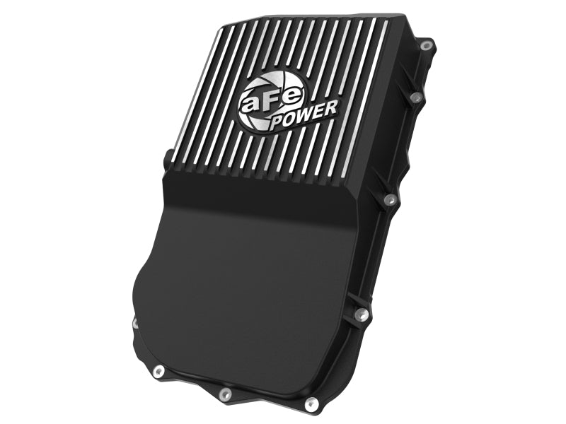 aFe 18-25 Jeep Wrangler JL V6 Transmission Pan - Black w/ Machined Fins - aFe - part 46-71300B - TLNS Motorsports