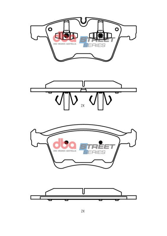DBA 08-13 Mercedes-Benz GL320 (373mm Front Rotor) Front Street Series Brake Pads - DBA - part DB2050SS - TLNS Motorsports