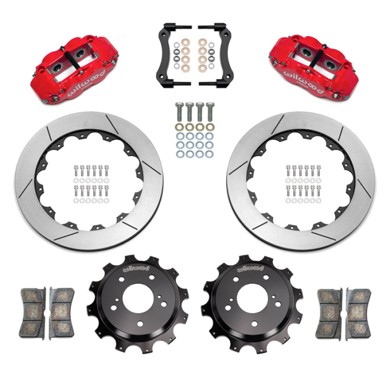 Wilwood 89-02 Nissan Skyline Superlite 4R Rear BBK w/ 13.50in Diameter Slotted Rotor - Red - Wilwood - part 140-18274-R - TLNS Motorsports
