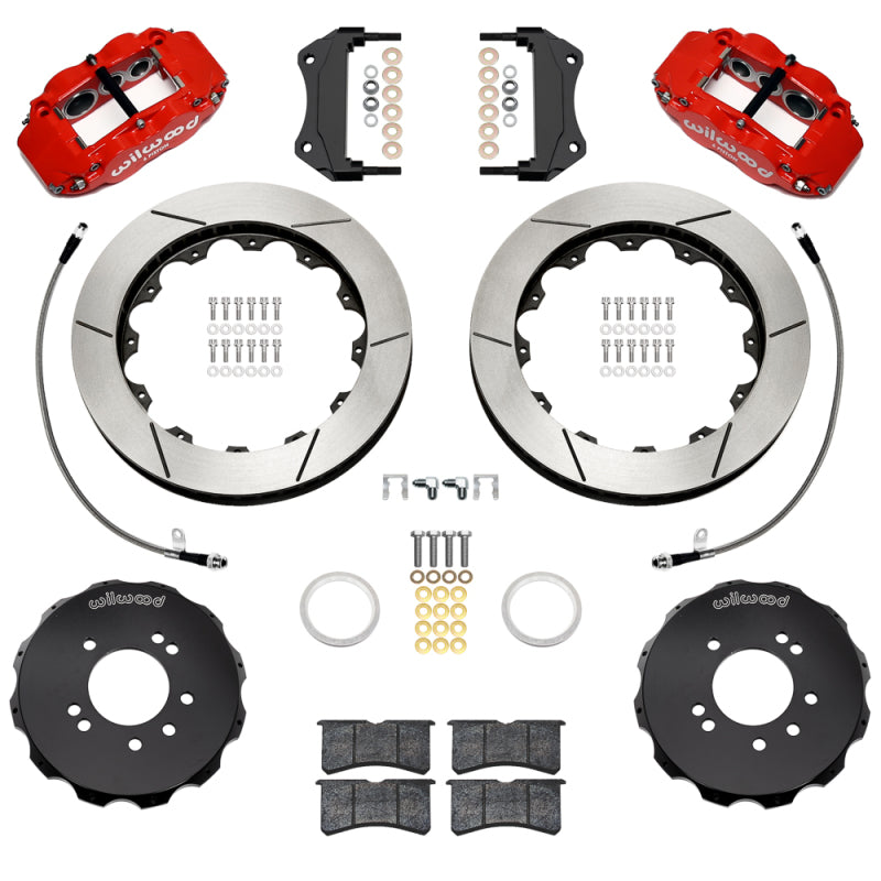 Wilwood 95-98 Nissan Skyline Superlite 6R Front BBK w/ 12.88in Slotted Rotors & Flexlines - Red - Wilwood - part 140-18252-R - TLNS Motorsports