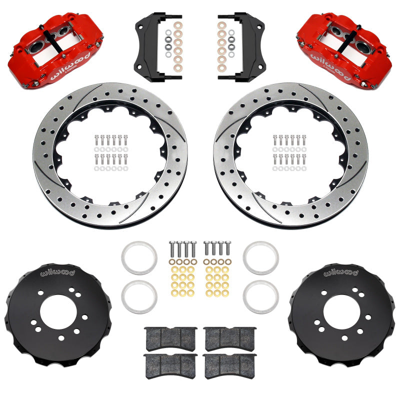 Wilwood 89-98 Nissan 240SX/89-94 Skyline/90-96 300ZX Superlite 6R Fr BBK w/ 12.88in D/S Rotors - Red - Wilwood - part 140-18243-DR - TLNS Motorsports