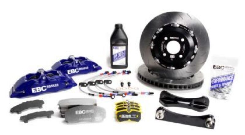 EBC Racing 01-07 Acura RSX Type-S 2.0L Blue Apollo-4 Calipers 330mm Rotors Front Big Brake Kit - EBC - part BBK002BLU-1 - TLNS Motorsports
