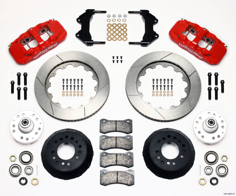 Wilwood AERO6 Front Hub Kit 14.00-Red WWE ProSpindle - part 140-10641-R - TLNS Motorsports