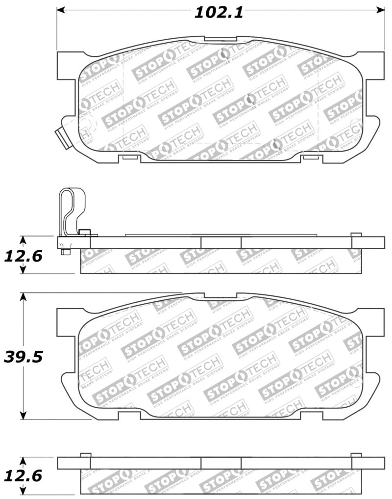 StopTech Performance 01-05 Miata w/ Sport Suspension Rear Brake Pads D891 - part 309.08910 - TLNS Motorsports