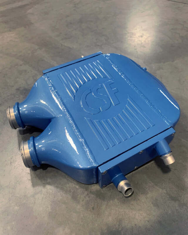 CSF 2014+ BMW M3/M4 (F8X) Top Mount Charge-Air-Cooler - Yas Marina Blue - CSF - part 8082YMB - TLNS Motorsports