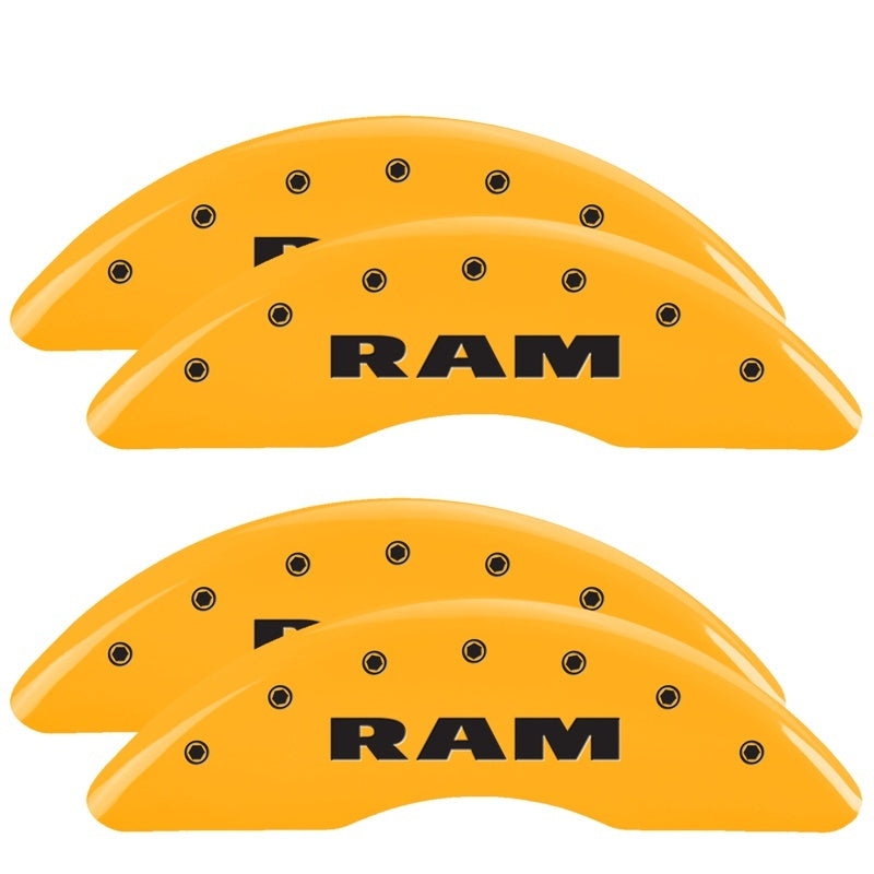 MGP 19-25 Ram 3500 4 Caliper Covers Engraved Front & Rear - Yellow w/ RAM - MGP - part 55007SRAMYL - TLNS Motorsports
