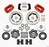 Wilwood Forged Dynalite Front Kit 10.75in Drilled Red 64-65 Mustang 6 Cylinder 4-lug - Wilwood - part 140-12535-DR - TLNS Motorsports