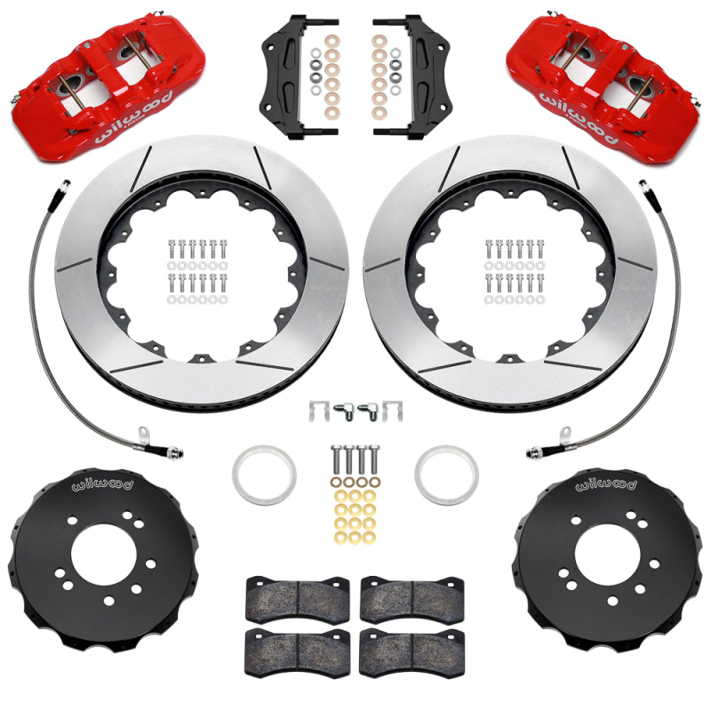 Wilwood 95-98 Nissan Skyline Aerolite 6R Front BBK w/ 14.00in Slotted Rotors & Flexlines - Red - Wilwood - part 140-18254-R - TLNS Motorsports