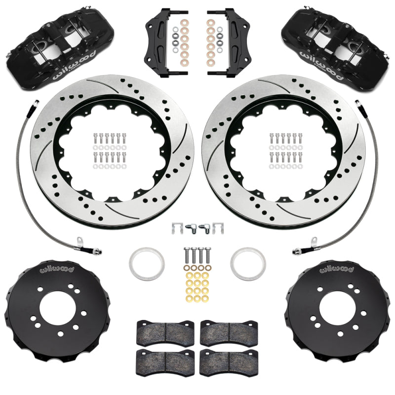Wilwood 95-98 Nissan Skyline Aerolite 6R Front BBK w/ 14.00in D/S Rotors & Flexlines - Black - Wilwood - part 140-18254-D - TLNS Motorsports