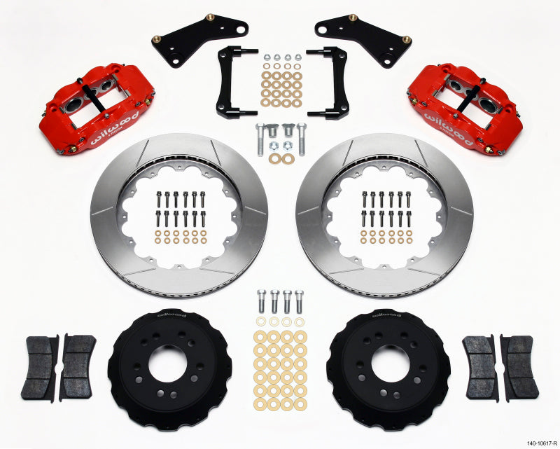 Wilwood Narrow Superlite 6R Front Hat Kit 14.00in Red 65-82 Corvette C2/C3 - part 140-10617-R - TLNS Motorsports