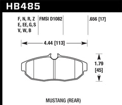 Hawk 05-14 Ford Mustang DTC-50 Rear Brake Pads - part HB485V.656 - TLNS Motorsports