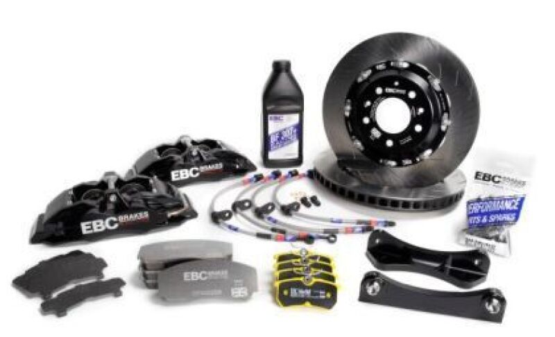 EBC Racing 01-07 Acura RSX Type-S 2.0L Black Apollo-4 Calipers 330mm Rotors Front Big Brake Kit - EBC - part BBK002BLK-1 - TLNS Motorsports
