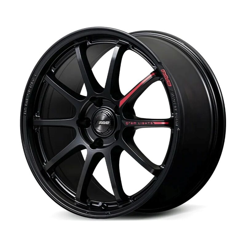 Gram Lights 57NR LIMITED II 18x9.5 +22 5-114.3 Semigloss Black Wheel w/ Black Cap/Stickers/Air Valve - Gram Lights - part WGN2X22ESB - TLNS Motorsports