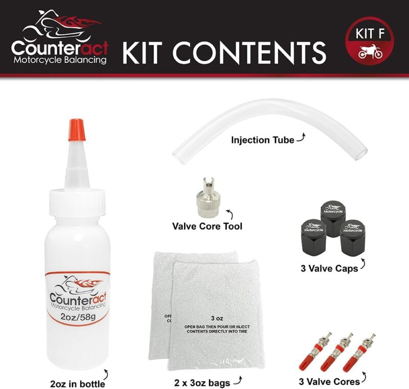 Counteract Motorcycle Balancing Bead DIY Kit: (1) 2oz Bag / (2) 3oz Bags - part KIT F - TLNS Motorsports
