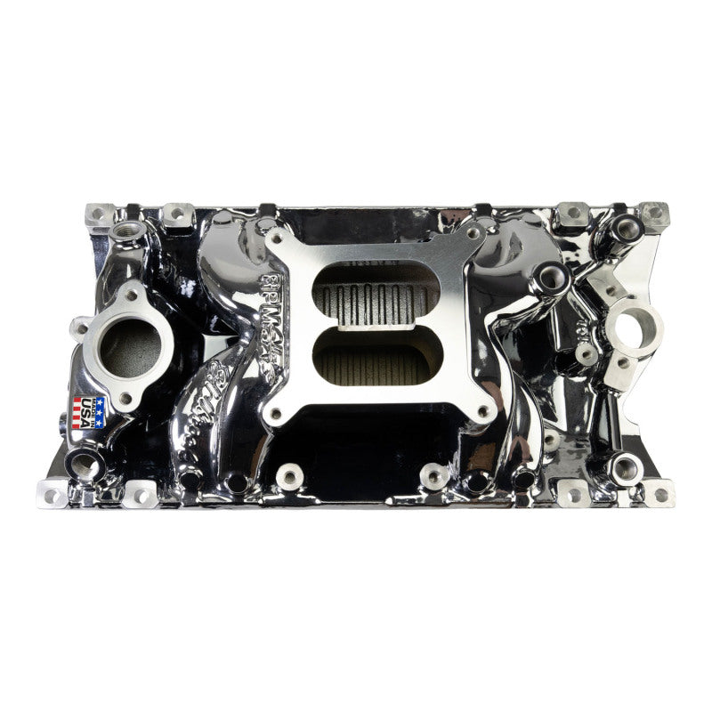 Edelbrock RPM Air-Gap Manifold for Small-Block Chevy Vortec - Chrome Plasma - Edelbrock - part 7516-CP - TLNS Motorsports