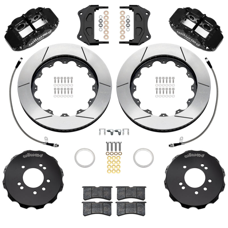 Wilwood 95-98 Nissan Skyline Superlite 6R Front BBK w/ 14in Slotted Rotors & Flexlines - Black - Wilwood - part 140-18253 - TLNS Motorsports