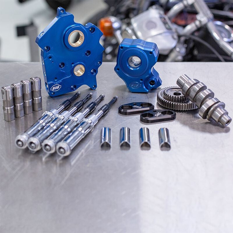 S&S Cycle 2017+ M8 Models Gear Drive 475G Cam Chest Kit w/ Chrm Pushrod Tubes - WC - Incl. VVT - S&S Cycle - part 310-1002B - TLNS Motorsports