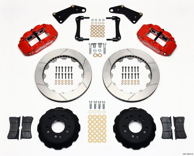 Wilwood Narrow Superlite 6R Front Hat Kit 13.06in Red 65-82 Corvette C2/C3 - part 140-10616-R - TLNS Motorsports