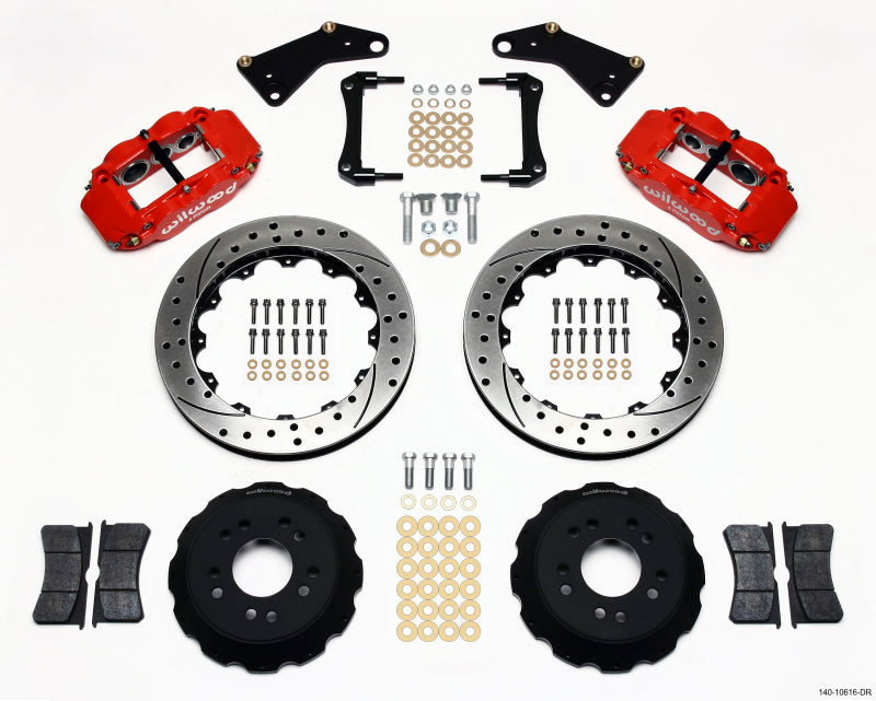 Wilwood Narrow Superlite 6R Front Hat Kit 13.06in Drill Red 65-82 Corvette C2/C3 - part 140-10616-DR - TLNS Motorsports