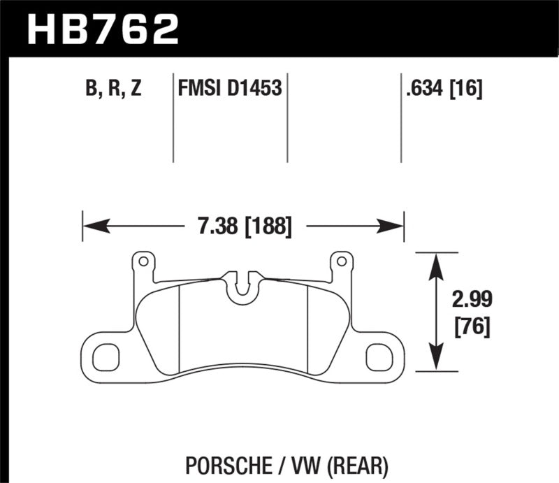 Hawk 2015 Porsche Cayenne HPS 5.0 Rear Brake Pads - part HB762B.634 - TLNS Motorsports