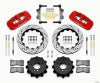 Wilwood AERO4 Rear Kit 14.00 Drilled Red 2007-2011 BMW E90 Series w/Lines - Wilwood - part 140-13583-DR - TLNS Motorsports