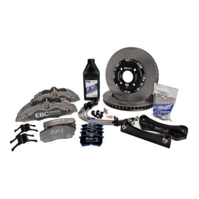 EBC Racing 01-07 Acura RSX Type S 2.0L Anodized Apollo-4 Calipers 330mm Rotors Front Big Brake Kit - EBC - part BBK002R-2FR - TLNS Motorsports