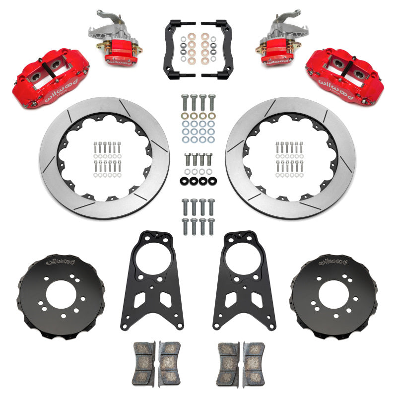Wilwood 89-98 Nissan 240SX FNSL4R/MC4 Rear Parking BBK w/ 13.50in Slotted Rotors - Red - Wilwood - part 140-18271-R - TLNS Motorsports