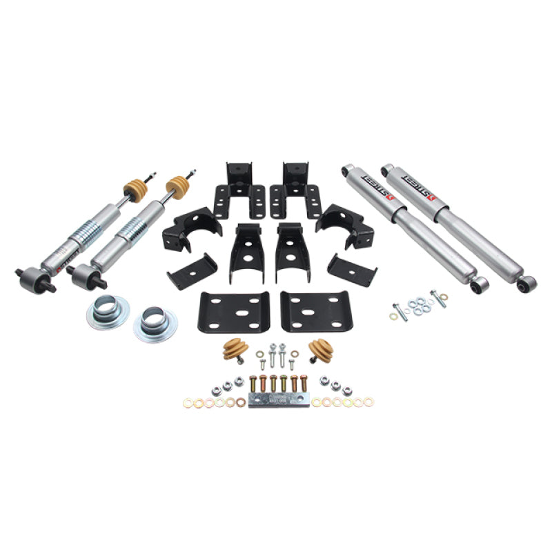 Belltech LOWERING KIT 14-17 Chevy Silverado/Sierra 1in to -2in Front/4in Rear w/ Street Perf Shocks - part 991SP - TLNS Motorsports