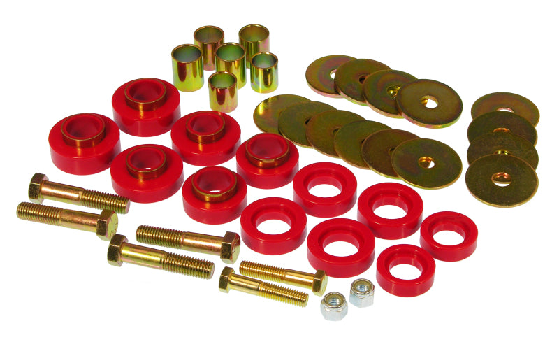 Prothane 67-81 Chevy Camaro Body Mount Kit w/ Hardware - Red - part 7-139 - TLNS Motorsports