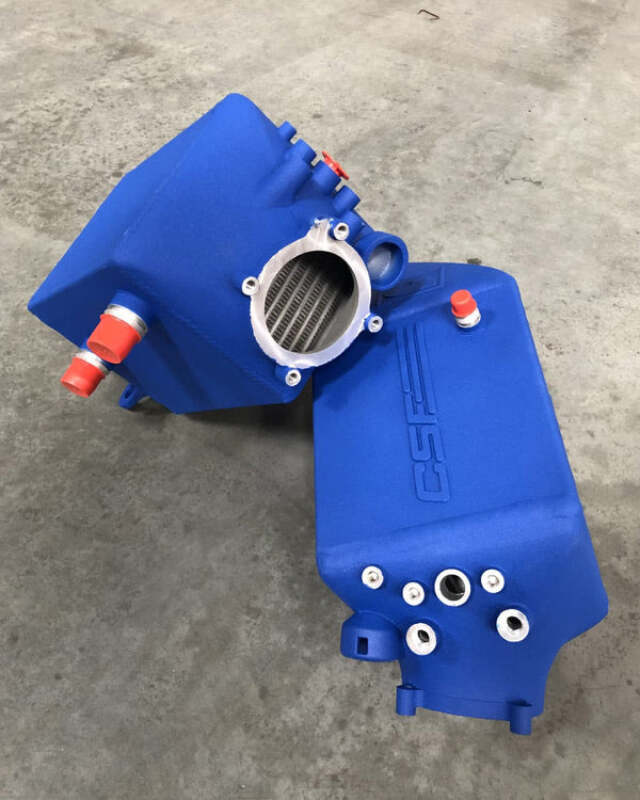 CSF 12-16 BMW M5 (F10) / 12-18 BMW M6 (F06/F12/F13) Twin Charge-Air-Cooler Set - Crinkle Blue - CSF - part 8109CB - TLNS Motorsports