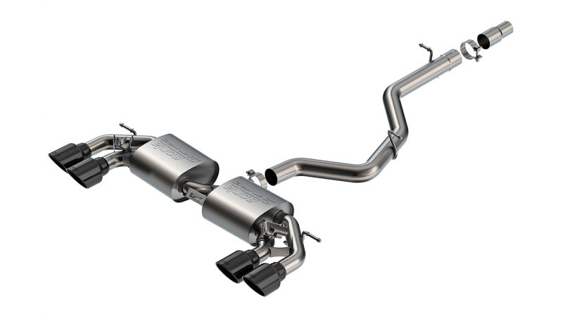 Borla 22-25 Volkswagen Golf R S-type Cat-Back Exhaust - Dual 4.5in Black Chrome Tips - Borla - part 141029BC - TLNS Motorsports
