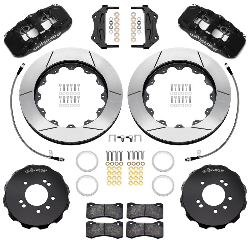 Wilwood 89-98 Nissan 240SX/89-94 Skyline/90-96 300ZX Aerolite 6R Fr BBK w/ 14in SLT Rotors - Black - Wilwood - part 140-18251 - TLNS Motorsports