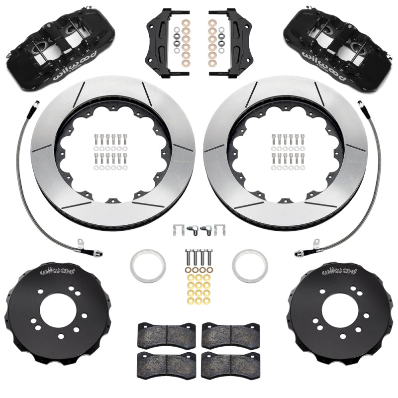 Wilwood 95-98 Nissan Skyline Aerolite 6R Front BBK w/ 14in Slotted Rotors & Flexlines - Black - Wilwood - part 140-18254 - TLNS Motorsports