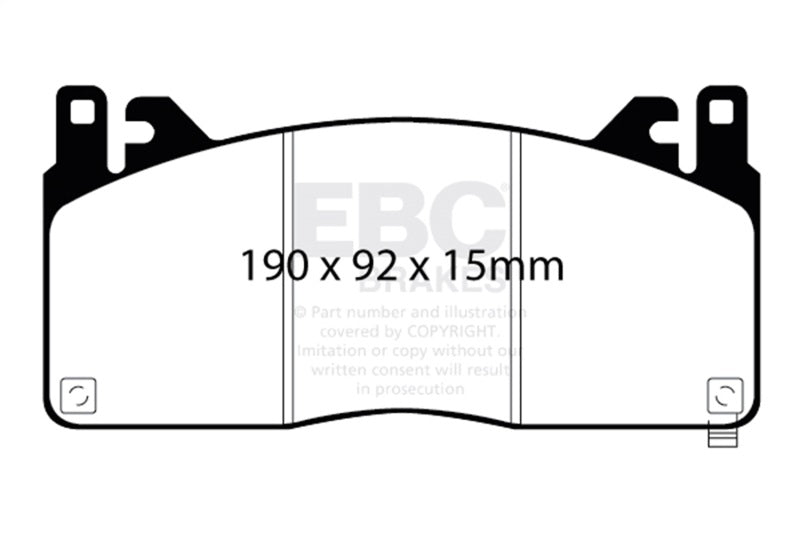 EBC 15-17 Ford Mustang Shelby GT350/GT350R Yellowstuff Front Brake Pads - part DP43055R - TLNS Motorsports