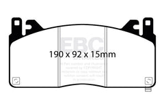 EBC 15-17 Ford Mustang Shelby GT350/GT350R Yellowstuff Front Brake Pads - part DP43055R - TLNS Motorsports