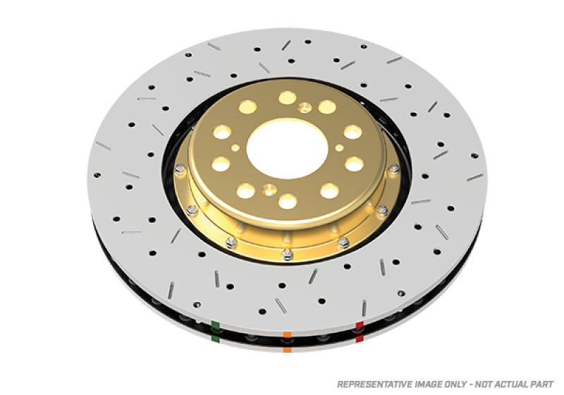 DBA 13-14 Ford Mustang Shelby GT500 8 Cyl Front 5000 Series Drilled and Slotted Rotor w/Black Hat - DBA - part DBA52127BLKXS - TLNS Motorsports
