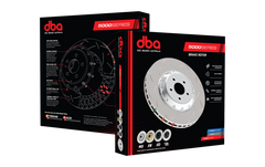 DBA 05-10 Ford Mustang GT / 11-13 V6 Front Slotted 5000 Series 2 Piece Rotor Assembled w/ Black Hat - part DBA52113BLKS - TLNS Motorsports