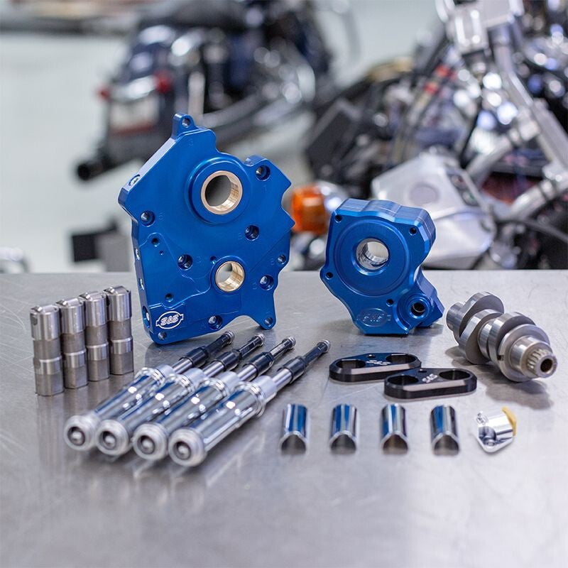 S&S Cycle 2017+ Oil Cooled M8 Models Chain Drive 465C Cam Chest Kit w/ Chrm Pushrod Tubes Incl. VVT - S&S Cycle - part 310-1003C - TLNS Motorsports