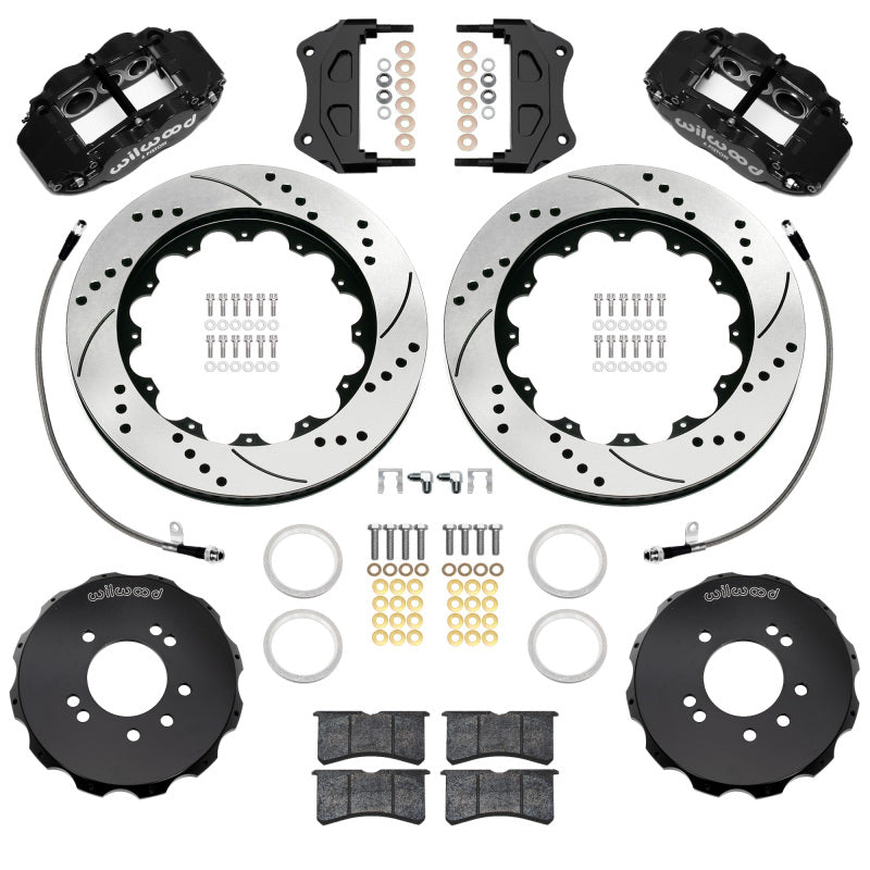 Wilwood 89-98 Nissan 240SX/89-94 Skyline/90-96 300ZX Superlite 6R Fr BBK w/ 14in D/S Rotors - Black - Wilwood - part 140-18247-D - TLNS Motorsports