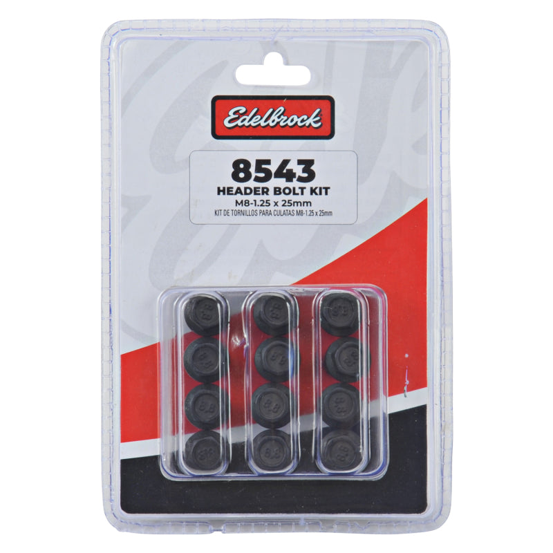 Edelbrock Exhaust Header Bolts M8-1.25 X 25mm, Black Oxide (Set Of 12) - Edelbrock - part 8543 - TLNS Motorsports